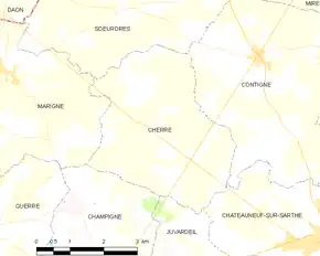 Poziția localității Cherré