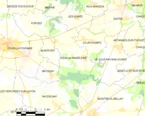 Poziția localității Cizay-la-Madeleine