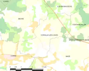 Poziția localității Cornillé-les-Caves