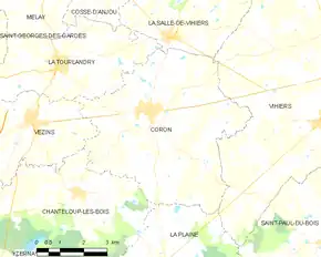 Poziția localității Coron