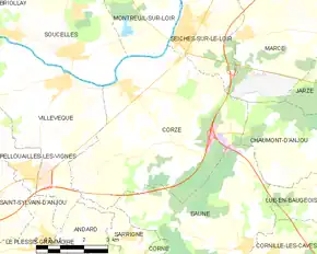 Poziția localității Corzé