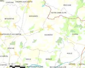 Poziția localității Daumeray