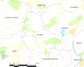 Poziția localității Écuillé