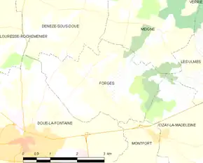 Poziția localității Forges