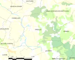 Poziția localității Grézillé