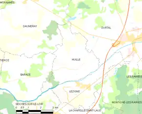 Poziția localității Huillé