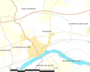 Poziția localității Ingrandes