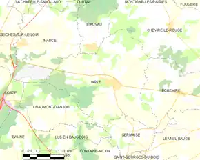 Poziția localității Jarzé