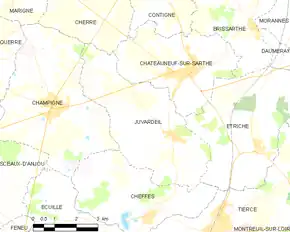 Poziția localității Juvardeil