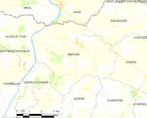 Poziția localității Marigné