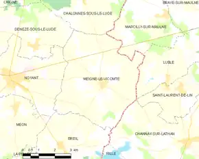 Poziția localității Meigné-le-Vicomte