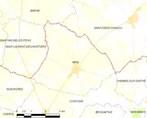 Poziția localității Miré