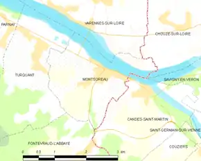 Poziția localității Montsoreau