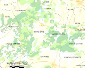 Poziția localității Mouliherne