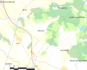 Poziția localității Neuillé