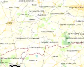 Poziția localității Nueil-sur-Layon