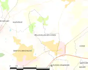 Poziția localității Pellouailles-les-Vignes
