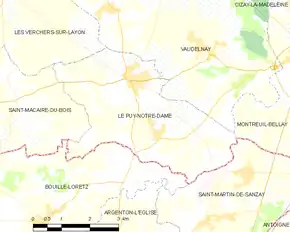 Poziția localității Le Puy-Notre-Dame