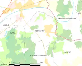 Poziția localității Les Rairies