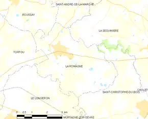 Poziția localității La Romagne
