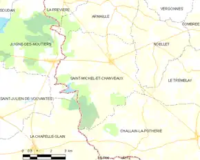 Poziția localității Saint-Michel-et-Chanveaux