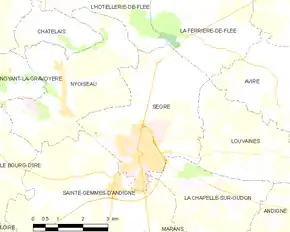 Poziția localității Segré