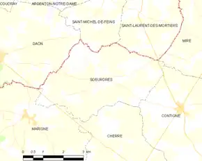 Poziția localității Sœurdres