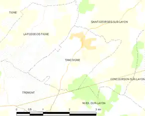Poziția localității Tancoigné