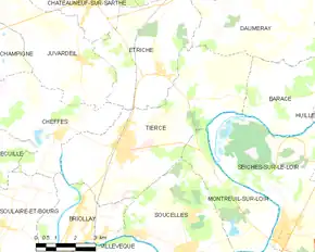 Poziția localității Tiercé