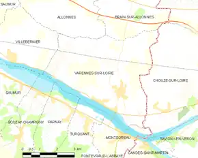 Poziția localității Varennes-sur-Loire