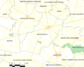 Poziția localității Vern-d'Anjou