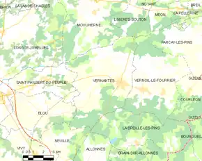 Poziția localității Vernantes