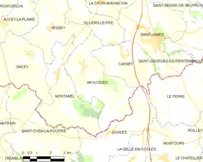 Poziția localității Argouges