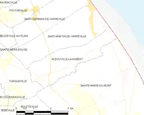 Poziția localității Audouville-la-Hubert