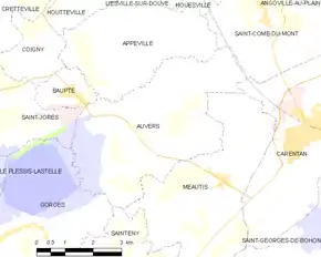 Poziția localității Auvers