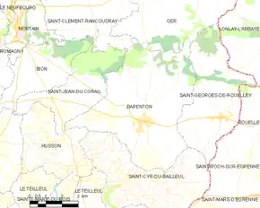 Poziția localității Barenton