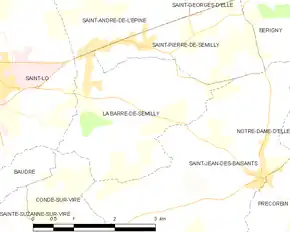 Poziția localității La Barre-de-Semilly
