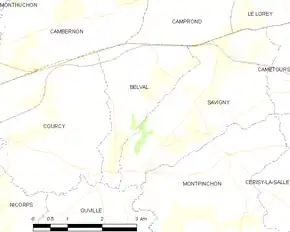 Poziția localității Belval