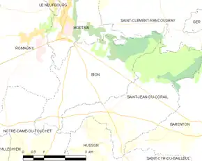 Poziția localității Bion