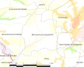 Poziția localității Bricqueville-la-Blouette