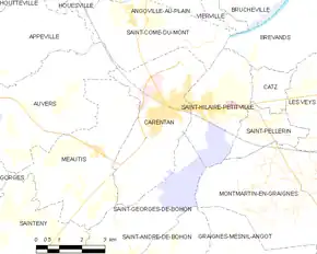 Poziția localității Carentan