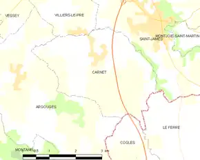 Poziția localității Carnet