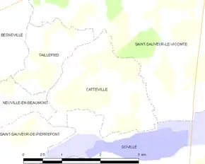Poziția localității Catteville