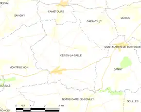 Poziția localității Cerisy-la-Salle