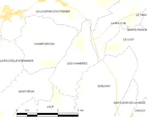 Poziția localității Les Chambres