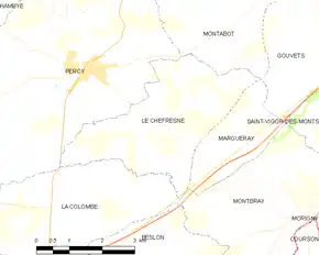 Poziția localității Le Chefresne