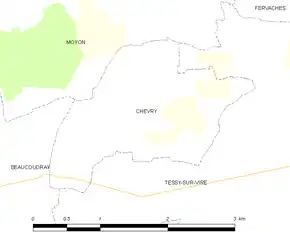 Poziția localității Chevry