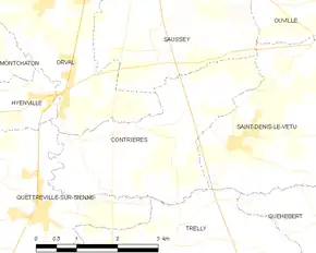 Poziția localității Contrières