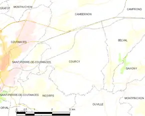 Poziția localității Courcy