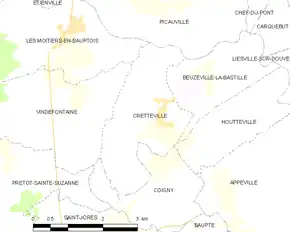 Poziția localității Cretteville